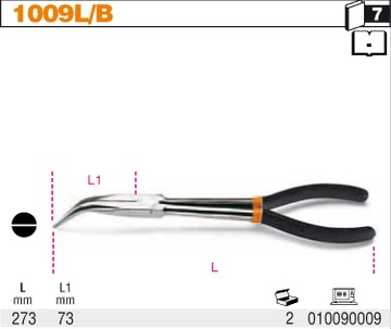 SZCZYPCE PÓŁOKRĄGŁE ODGIĘTE DŁUGIE BETA 1009L/B