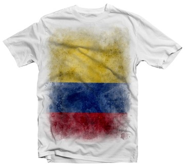 KOSZULKA T-SHIRT VINTAGE FLAGA KOLUMBIA ROZM S