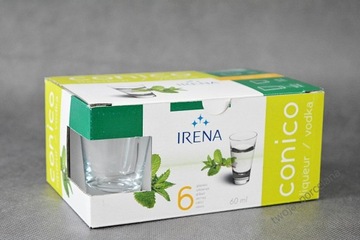 KIELISZKI DO WÓDKI / LIKIERU 60 ML SZKLANE IRENA