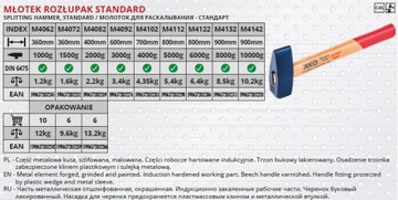 JUCO ТРАДИЦИОННЫЙ МОЛОТОК 3,0 кг M4097