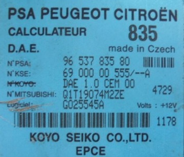 CITROEN C2 ŘÍZENÍ SERVA 9653783580