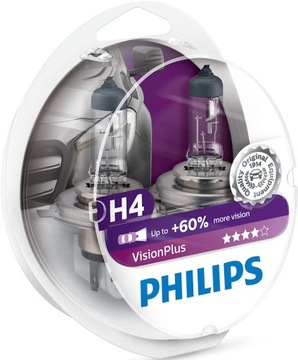 PHILIPS H4 VISION PLUS set 2szt. +60% 12342VPS2