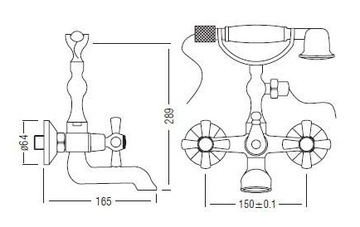 фото ориг. №4, Bathtub faucet retro washbasin shower room cork spigot hoses fasteners