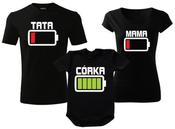 Zestaw koszulek dla rodziny MAMA TATA SYN CÓRKA