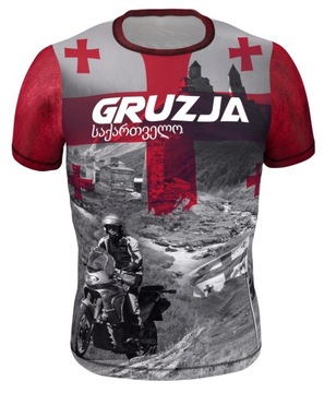 Termoaktywny T-Shirt koszulka podróżnicza motocyklowa wyprawowa GRUZJA L