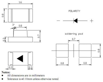 ART LED диоды SMD 0603 чисто-ЗЕЛЕНЫЕ Цена за 10 шт.