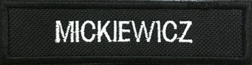 NASZYWKA nazwisko NAME PATCH imiennik czarny +rzep