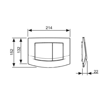 TECE AMBIA ТАРЕЛКА, КНОПКА, Хром, Глянцевый, РАМКА УНИТАЗА