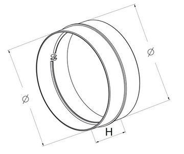 Соединитель круглого воздуховода, соединитель воздуховода из ПВХ 150 мм