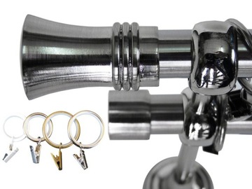 KARNISZ+CICHE KÓŁKA METAL 19/19MM PODWÓJNY 180CM