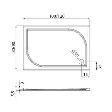 Новая душевая кабина Trendy NEW VARIA 100x80x190 см D-0189A/D-0104B