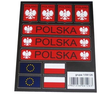 NAKLEJKA NAKLEJKI SKŁADANKA POLSKA PL GODŁO FLAGA