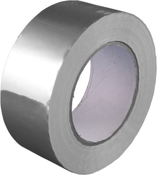 TAŚMA ALUMINIOWA SAMOPRZYLEPNA Z PAPIEROWĄ PRZEKŁADKĄ MAX 110°C 50mm/50m