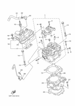 PODKŁADKA POKRYWY GŁOWICY YAMAHA YFZ 450 R 2009-19