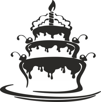 Wodoodporna naklejka ścienna do kuchni na lodówkę Tort ciasto 35 cm