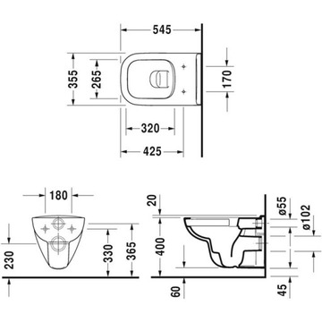 Рамка DURAVIT 6в1 TECE Чаша без оправы, кнопка