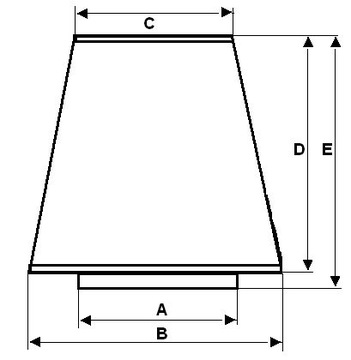 КОНИЧЕСКИЙ ФИЛЬТР, БОЛЬШОЙ ВХОДНОЙ КОНУС 18см - 240КМ, диаметр 60 - 76мм - ПРЕМИУМ AOMA