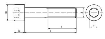 Винты с внутренним шестигранником M24x80 черные 12,9 DIN 912 PG 1 шт.