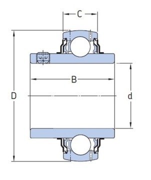 Подшипник самоустанавливающийся UC 207-22 G2 34,9x72x42,9 SNR