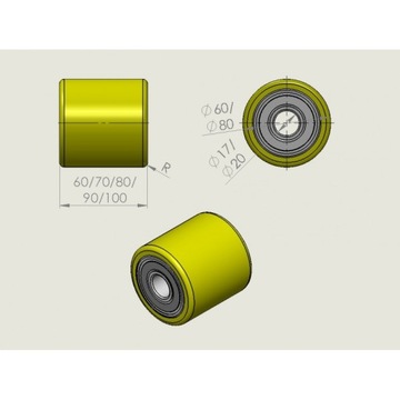 Колесо для электротележки Paleciak 80x45 POLI