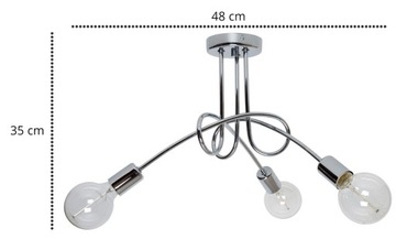 NOWOCZESNA LAMPA LOFT CHROMOWANA EDISON RETRO