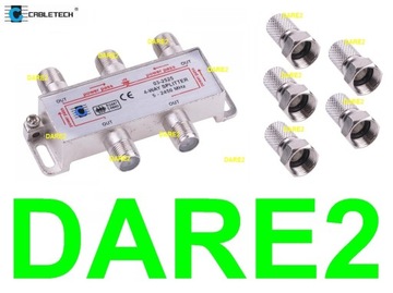 SPLITTER Антенный разветвитель на 4 телевизора + РАЗЪЕМ F 5 шт.