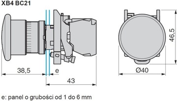 КНОПКА УПРАВЛЕНИЯ КРАСНАЯ XB4 ГРИБНАЯ FI22 NC