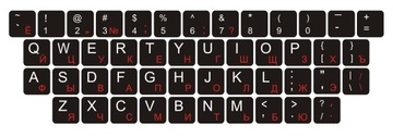 Наклейки на клавиатуру QWERTY+CYRILLIC 13x13 10 шт.