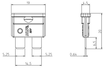 ПЛАСТИНОЧНЫЙ ПРЕДОХРАНИТЕЛЬ UNI VAL UNIVAL MTA 25А 10 шт.