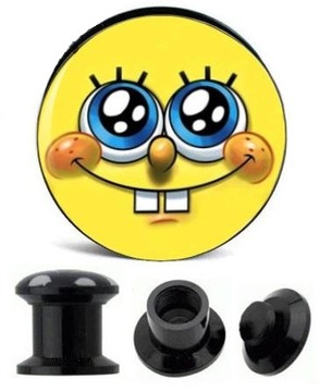 AKRYLOWY TUNEL PLUG GWINT WEWNETRZ SPONGEBOB 5 mm