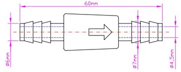 ZAWÓR ZAWOREK ZWROTNY KIERUNKOWY PALIWA 6mm