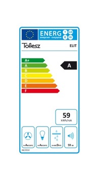 OKAP SUFITOWY TOFLESZ ELIT 120CM BIAŁY/CZARNY LED