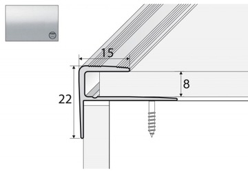 Aluminiowa listwa schodowa A60, 120cm SREBRO