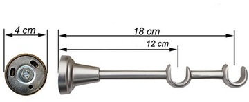 ДВОЙНАЯ ОПОРА 16+16 мм МЕТАЛЛИЧЕСКИЙ КАРКОН ДЛЯ ШТОР
