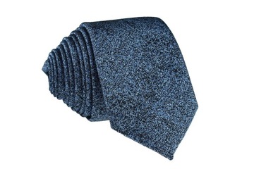 KRAWAT WĄSKI ŚLEDŹ 6 cm - NIEBIESKO CZARNY