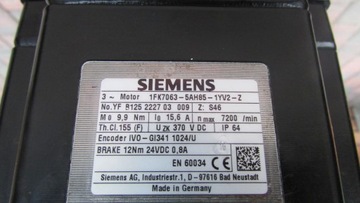 SIEMENS 1FK7063-5AH85-1YV2-Z KA68 servo