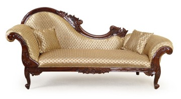 Stylowy szezlong ludwikowski kanapa rzeźbiona sofa lite drewno 80243c
