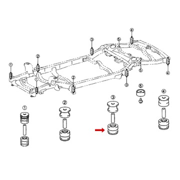 Подушка рамы 3 нижняя Land Cruiser 120 52206-35040