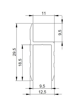 Алюминиевый профиль с Н-образной кромкой до 9,5 мм 6130 AH
