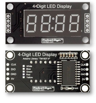 Wyświetlacz 7seg LED 4 cyfry TM1637 ARDUINO