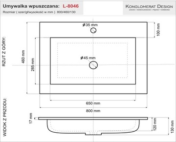 Современный умывальник Lier 80 накладной, глубокая чаша