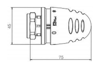 МИНИ-ТЕРМОСТАТИЧЕСКАЯ ГОЛОВКА для клапана M28x1,5 ГЕРЦ