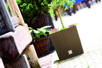 фото ориг. №2, Flowerpot with cartridge 20cmx20cm rattanowa anthracite