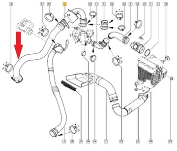 ШЛАНГ ИНТЕРКУЛЕРА RENAULT MEGANE II 1.5 dCi