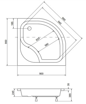 BESCO BRODZIK GŁĘBOKI DIPER I 90x90x24 +OBUDOWA