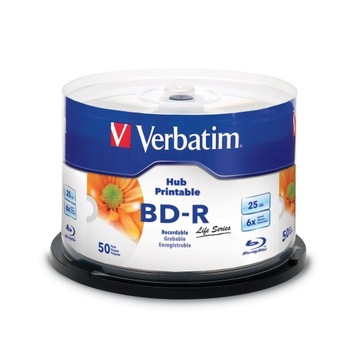 PŁYTY BD-R BLU-RAY 25GB x6 Verbatim Cake 50szt