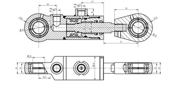 SIŁOWNIK HYDRAULICZNY CYLINDER SKOK 1250 L= 1460mm