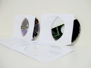 Бумажные конверты для дисков CD DVD Blu Ray с окошком, 1000 шт.