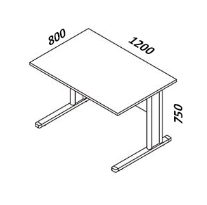 Стол офисный 120х80 см на толстом каркасе ТМБ.