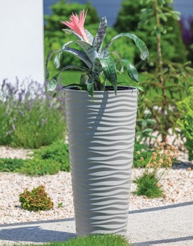 ЦВЕТОЧНЫЙ ГОРШОК СО ВСТАВКОЙ SAHARA SLIM FLOWER POT 30 высота 56см диаметр 30см БЕЛЫЙ